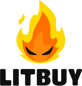 LitBuy flame logo with wordmark