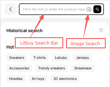 Product-link, keyword and image search